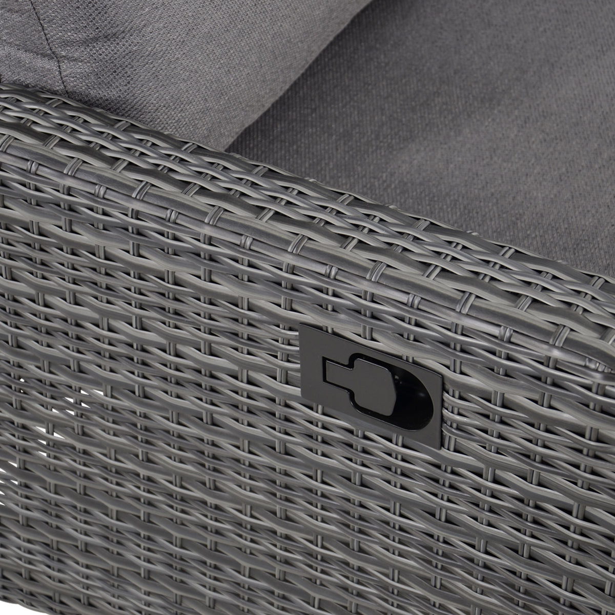 Loungebank Soho Forte antraciet, detail van het materiaal
