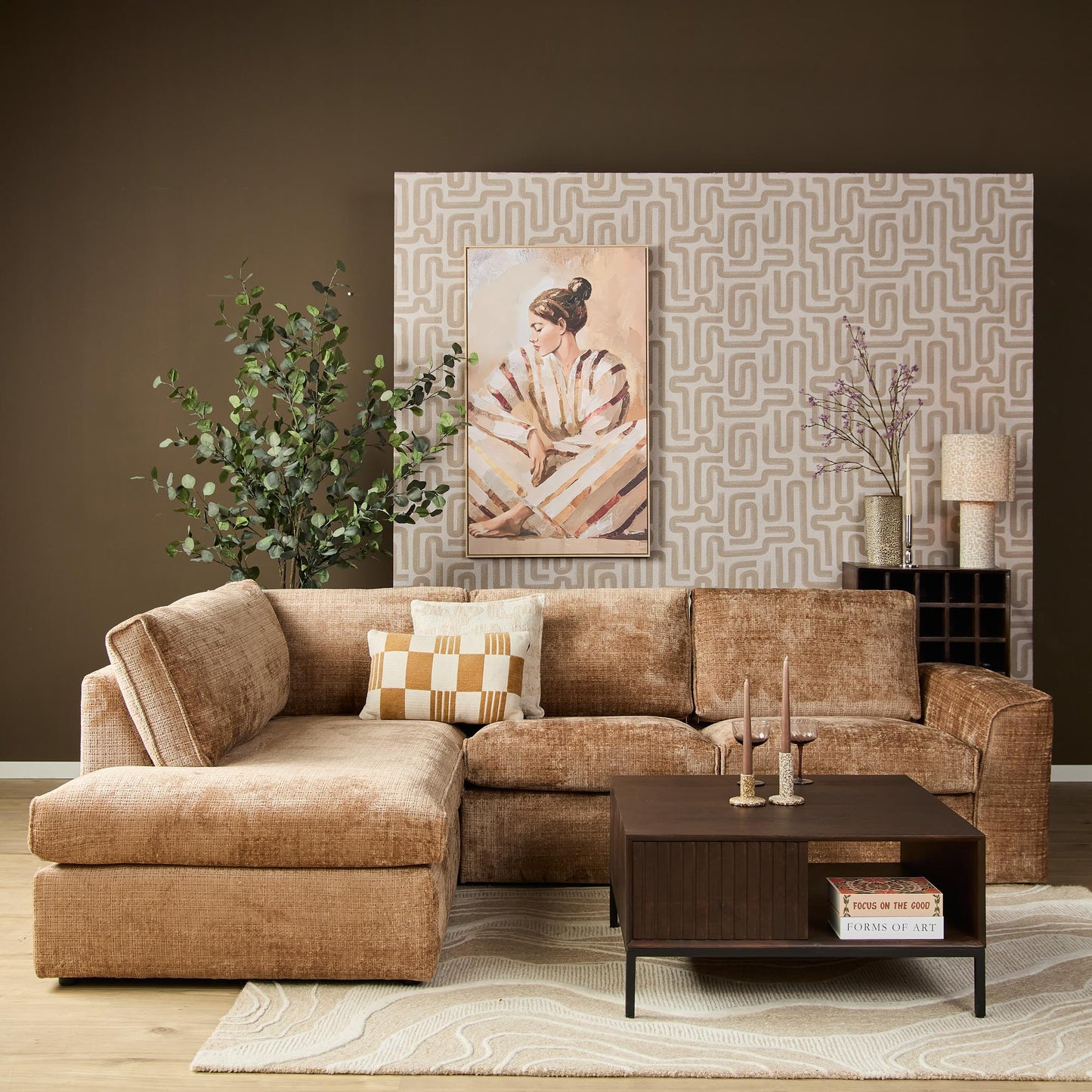 Hoekbank Teddy | Cinnamon Cremona