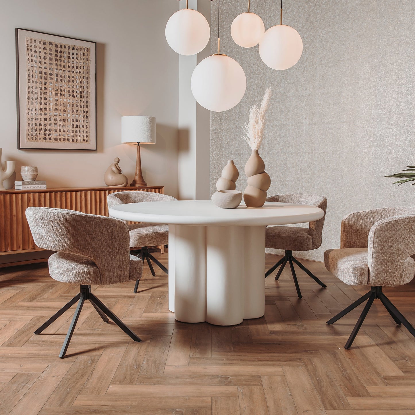 Eetkamertafel melzo Rond | Wit MDF