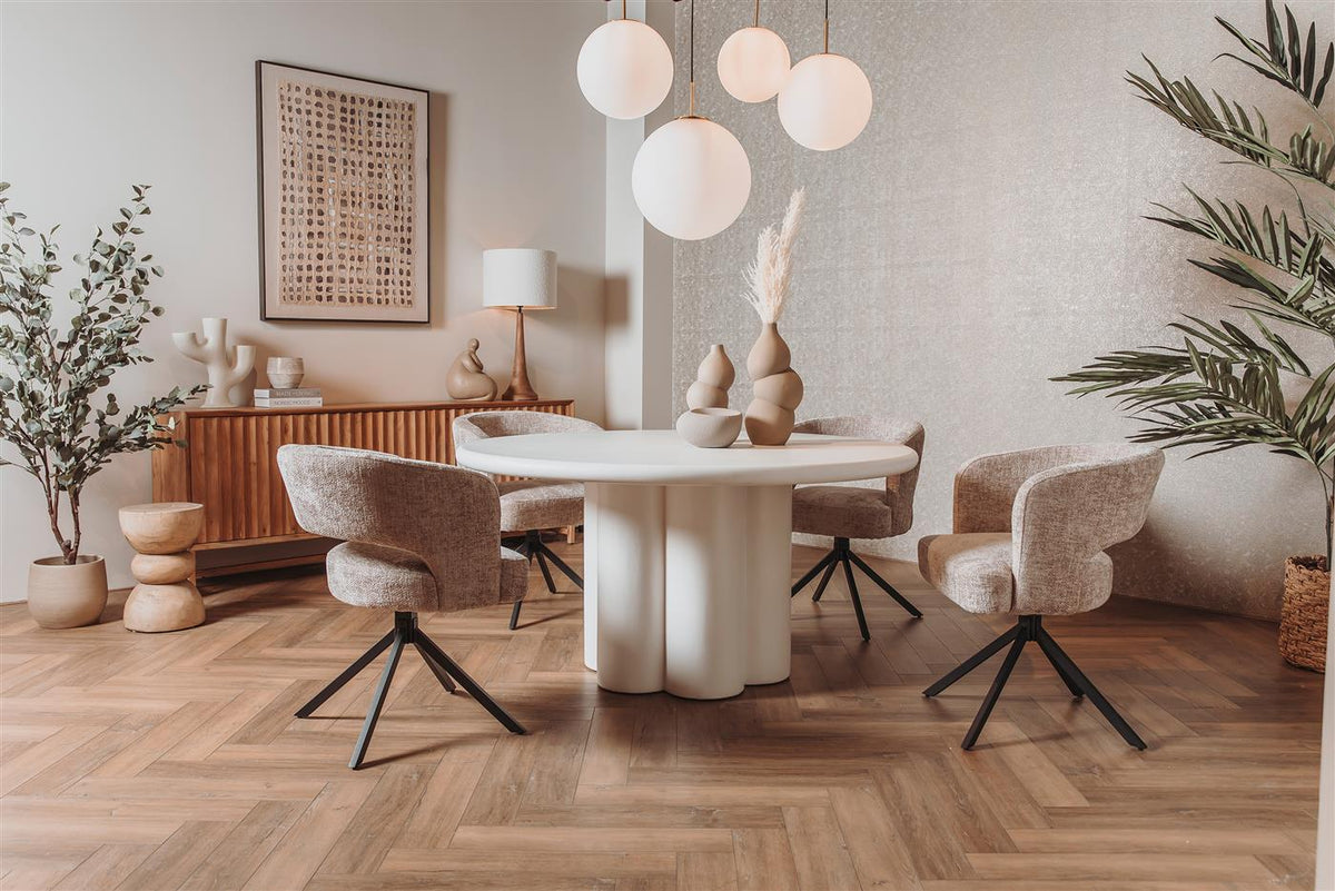 Eetkamertafel melzo Rond | Wit MDF — Algemene Sfeerfoto