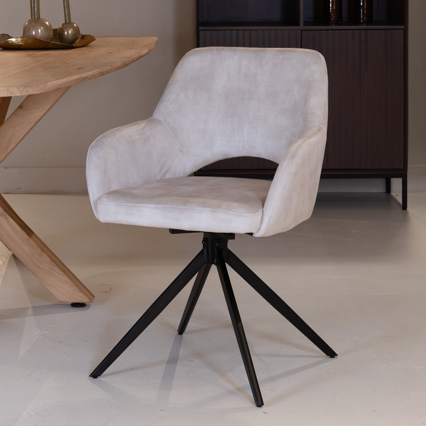 Eetkamerstoel Evi | Velours Beige