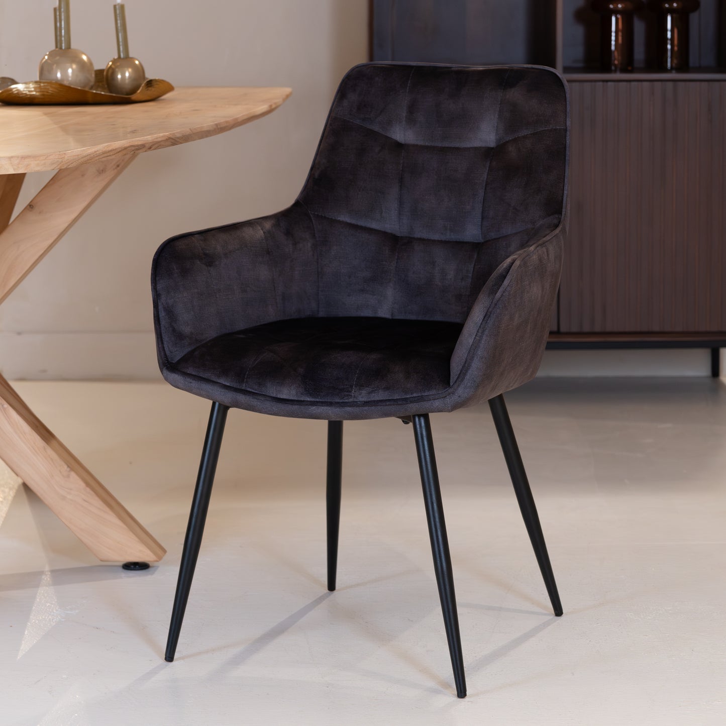 Eetkamerstoel Lynn | Velvet Antraciet