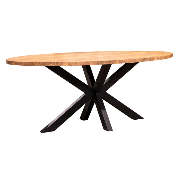 Eettafel Ronda ovaal, vooraanzicht op witte achtergrond