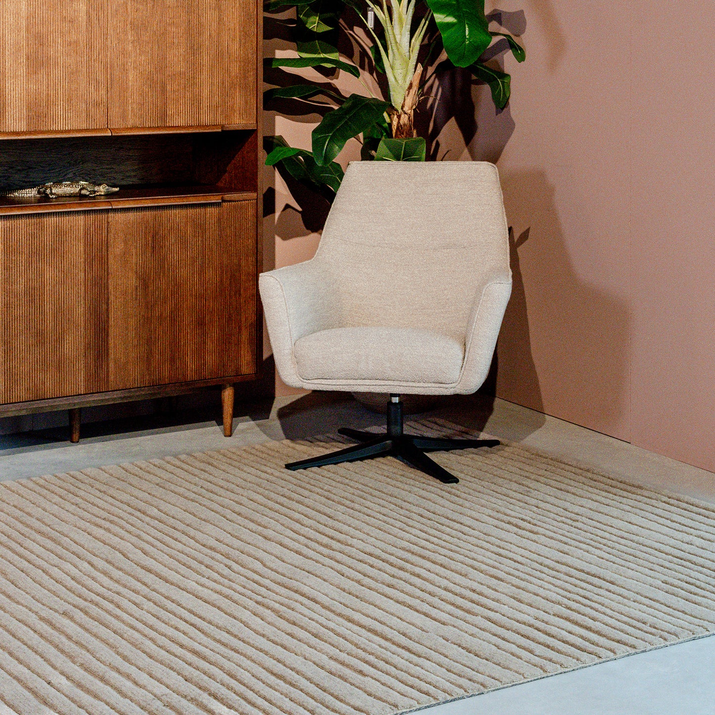 Vloerkleed Luxy | Taupe Wol | 160x230 cm