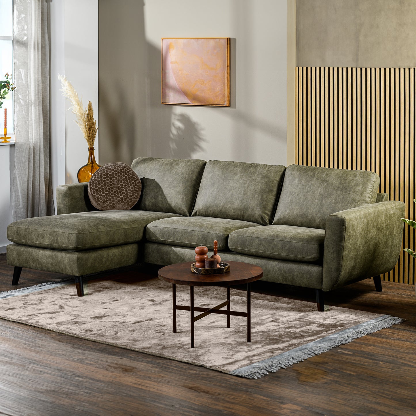 Hoekbank Manson | Groen Savannah | Longchair L+R