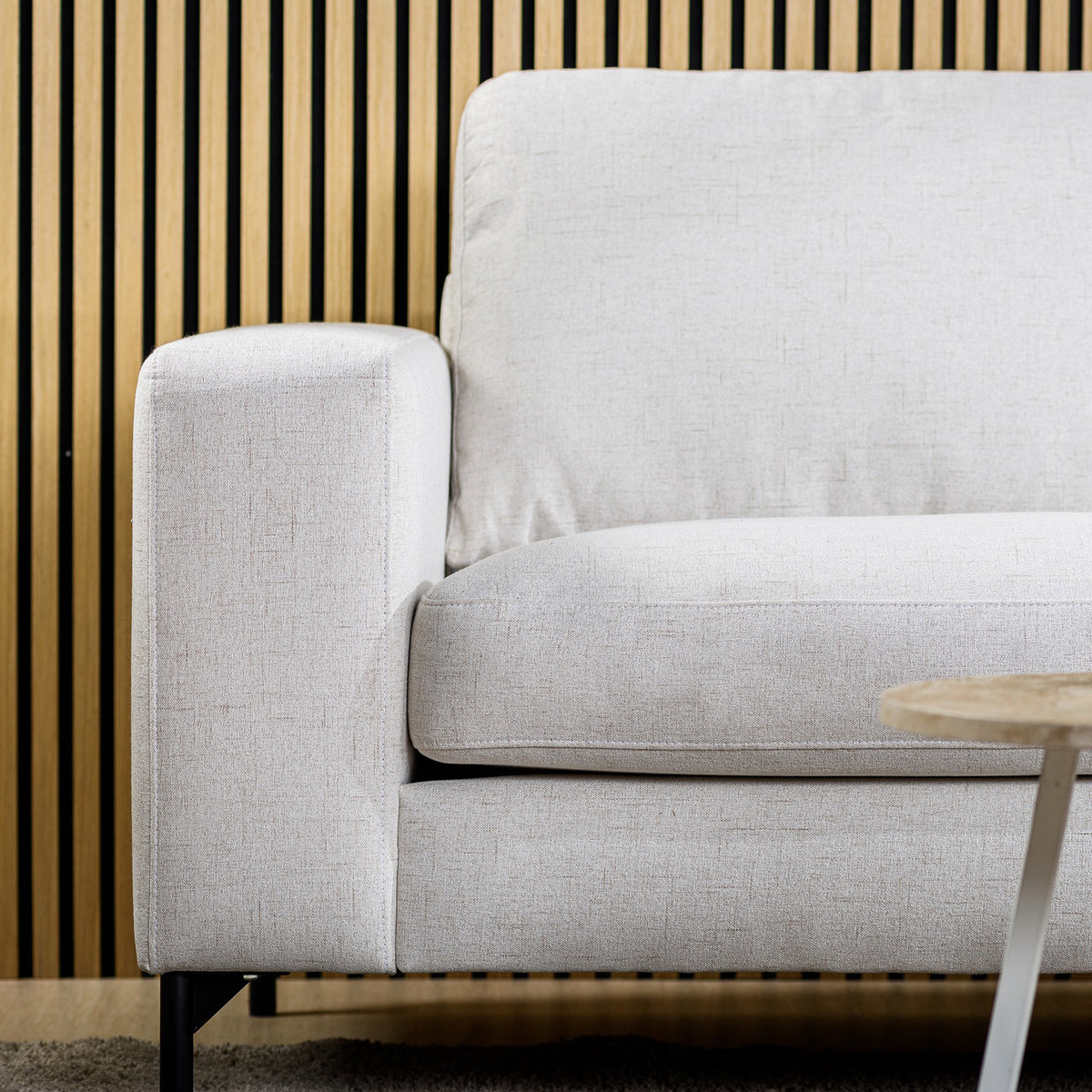 Hoekbank Tracy naturel valente longchair l+r, detail van het materiaal