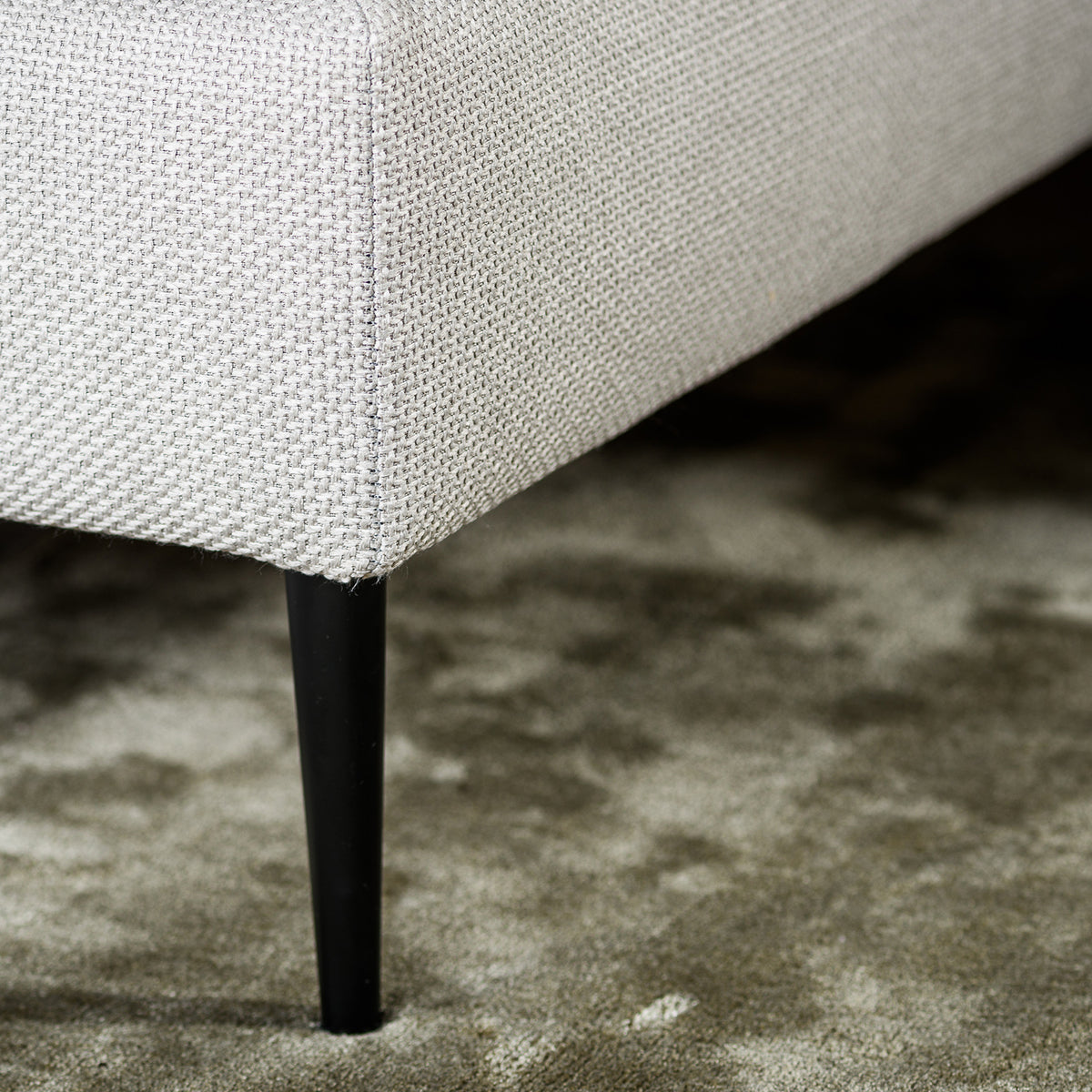 Hoekbank Denton beige woven longchair l+r, detail van het materiaal