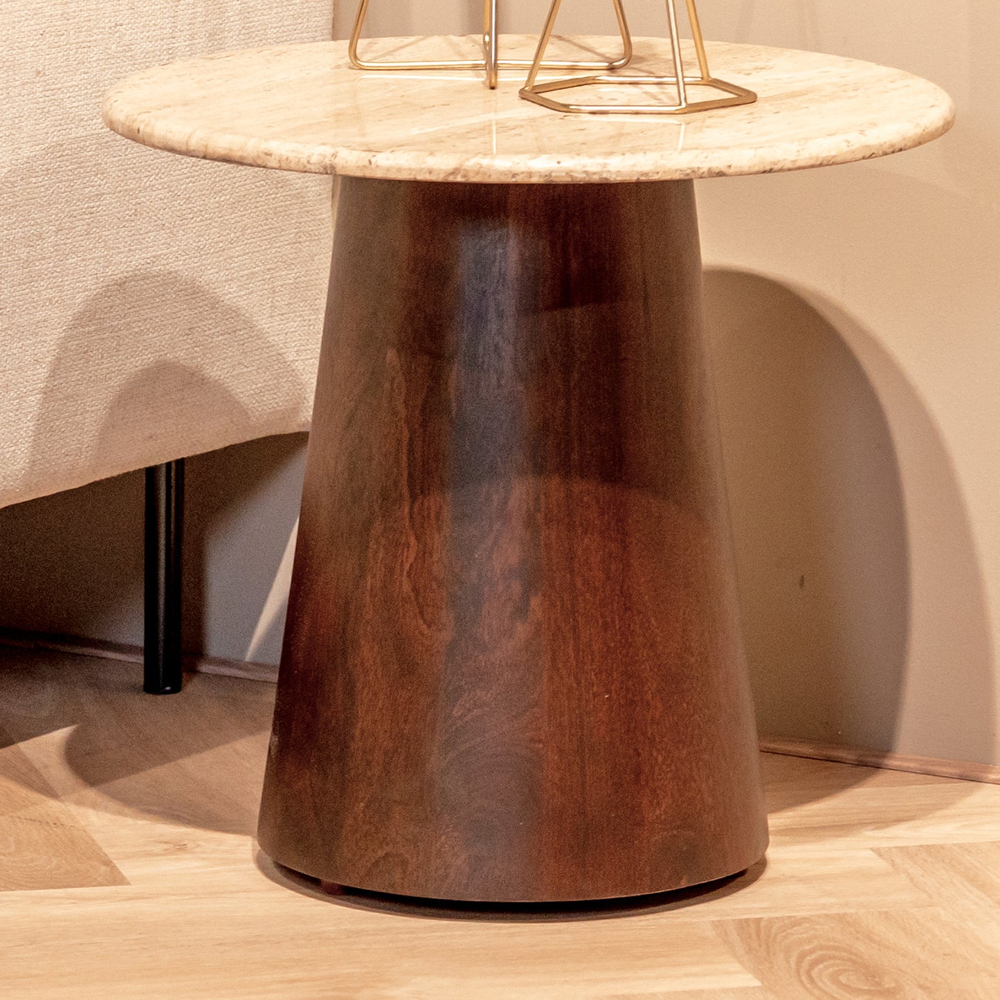 Bijzettafel Valentino | Rond | Bruin Mangohout