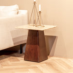 Bijzettafel Valentino | Vierkant | Bruin Mangohout