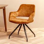 Eetkamerstoel Capp | Velvet Oker Geel