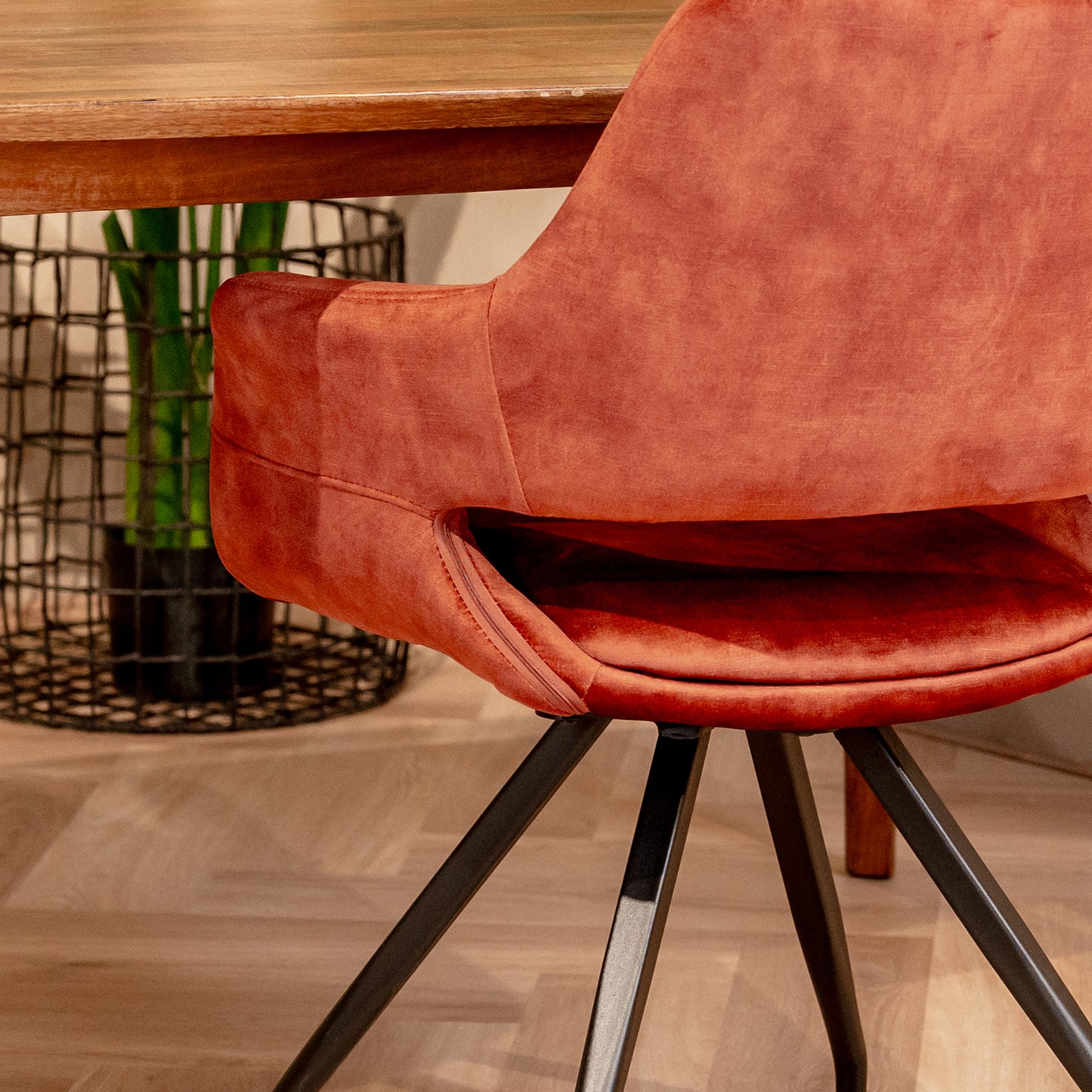 Eetkamerstoel Capp | Velvet Rust Rood