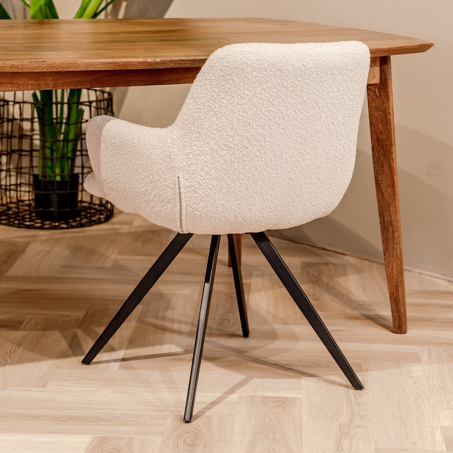 Eetkamerstoel Doreen | Naturel Bouclé