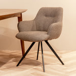 Eetkamerstoel Doreen | Bruin Bouclé