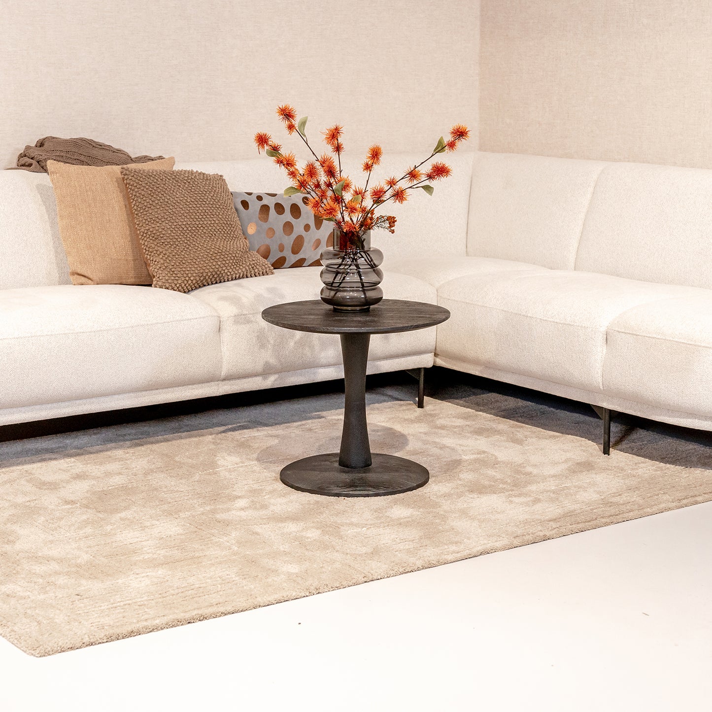 Salontafel Brix Vivian | Rond | Zwart Mangohout