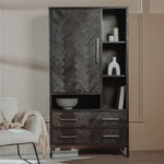 Vakkenkast Ziano | Zwart Eiken Fineer