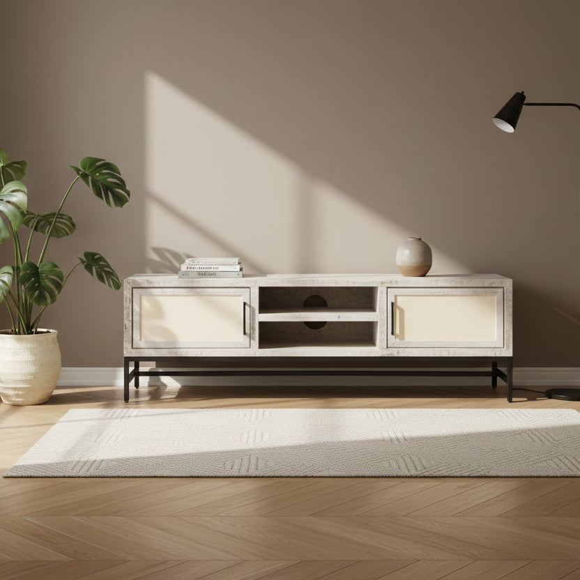 TV-Meubel Carini | Wit Mangohout