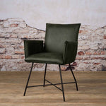 Eetkamerstoel Trofa | Met arm | Fabric Amazon Groen