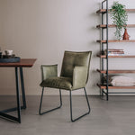 Eetkamerstoel Seda | Met armleuning | Fabric Cherokee Groen