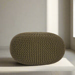 Poef Knitted | Donker Groen Katoen