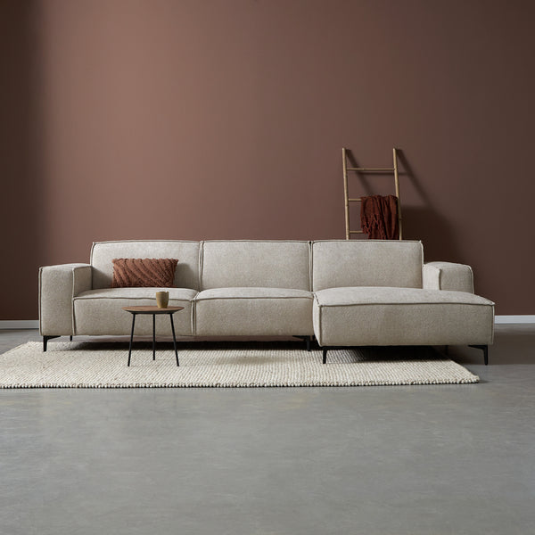 Hoekbank River | Stof Naturel | Chair Lounge L+R — Vooraanzicht - sfeer