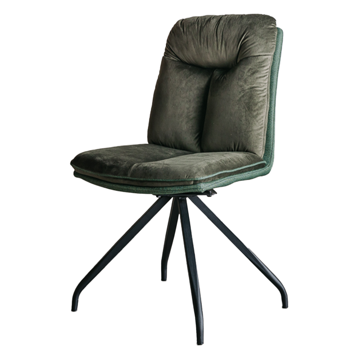 Eetkamerstoel Rota | Draaibaar | Velvetstof Bruin Groen
