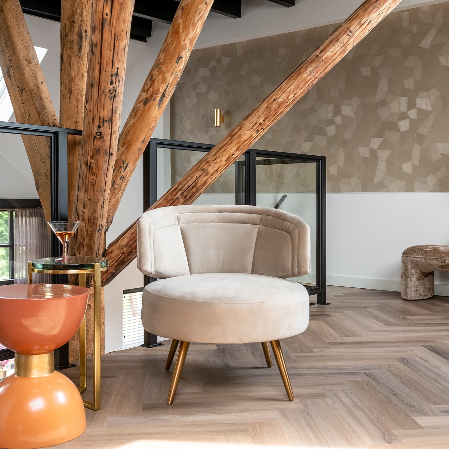 Fauteuil Hazel | Beige Velvet