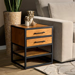 Bijzettafel/Nachtkastje Denver | Mangohout en Metaal