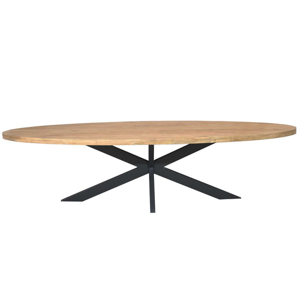 Eettafel Dakota | Ovaal — Zijaanzicht - witfoto