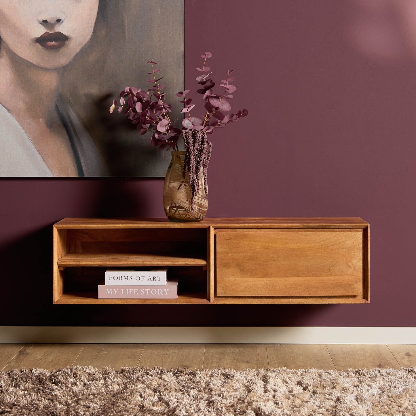 TV-Meubel Ambiance | Zwevend | Naturel Mango