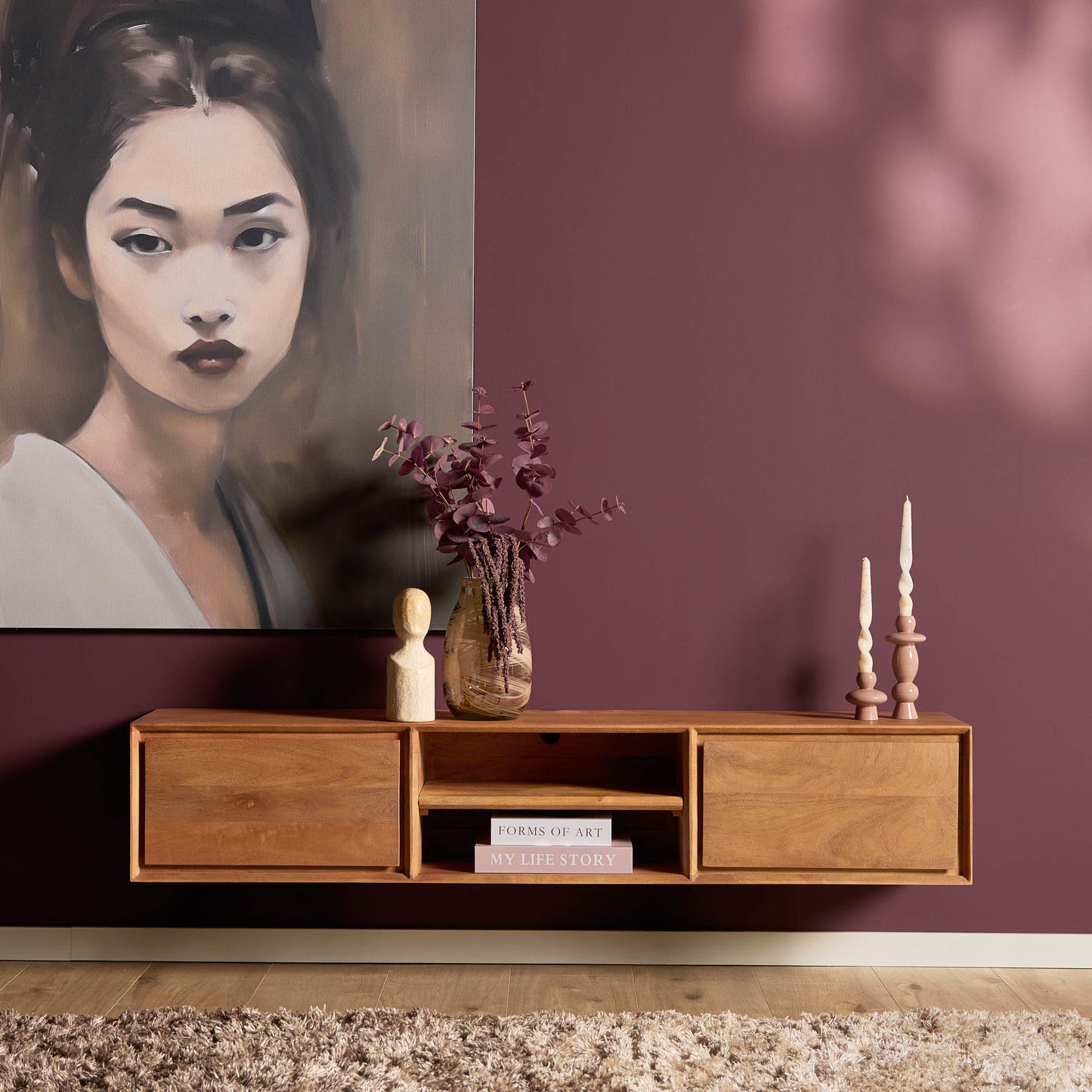 TV-Meubel Ambiance | Zwevend | Naturel Mango