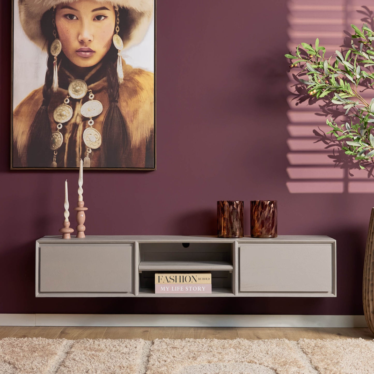 TV-Meubel Ambiance | Zwevend | Taupe