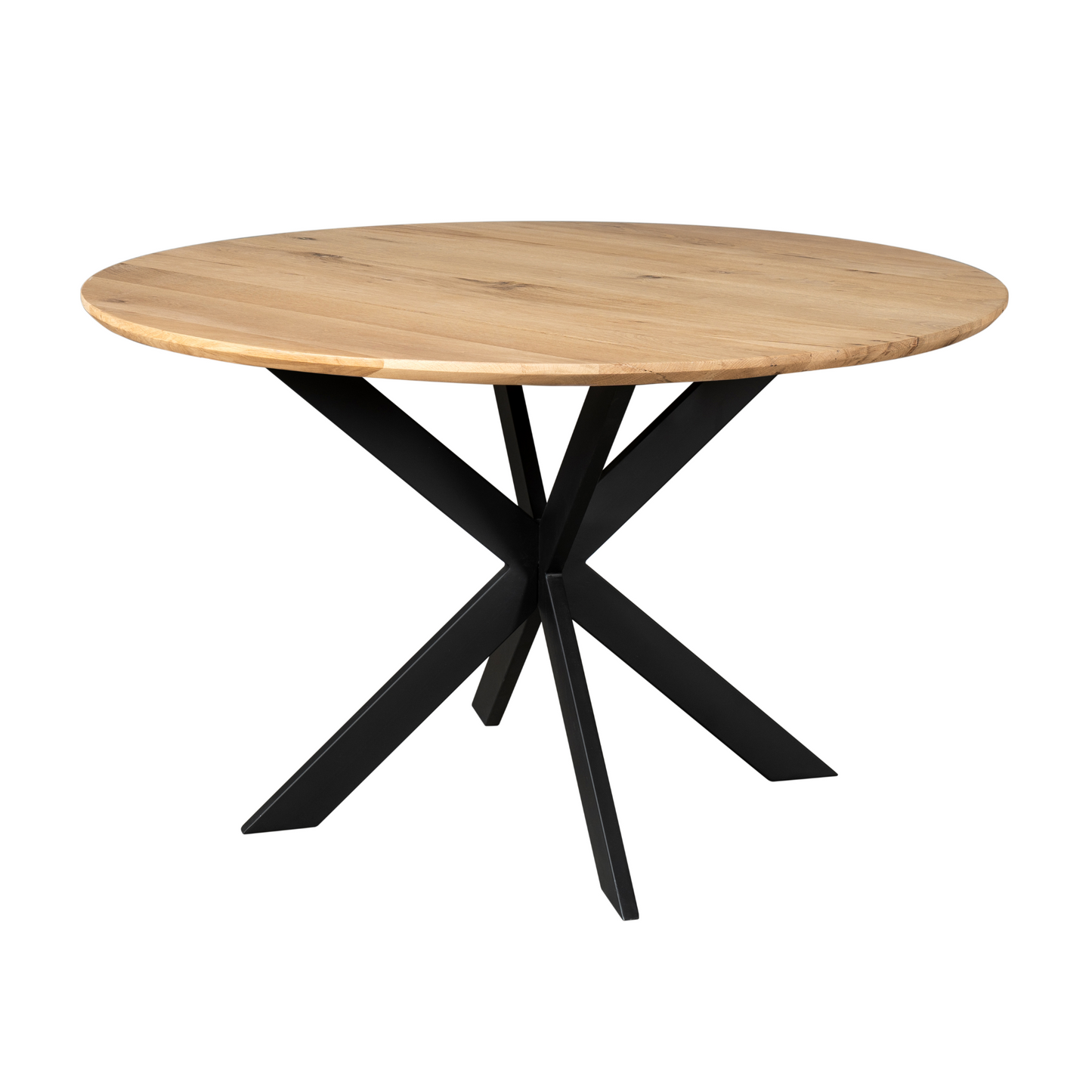 Eiken eettafel Ferris Rond | Zwart Onderstel | Naturel