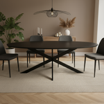 Eiken eettafel Ferris | Ovaal | Zwart