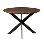 Eiken eettafel Ferris Rond Bruin | Zwart Onderstel | Onderstel Zwart