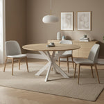 Eiken eettafel Ferris Rond | Sand Onderstel | Naturel