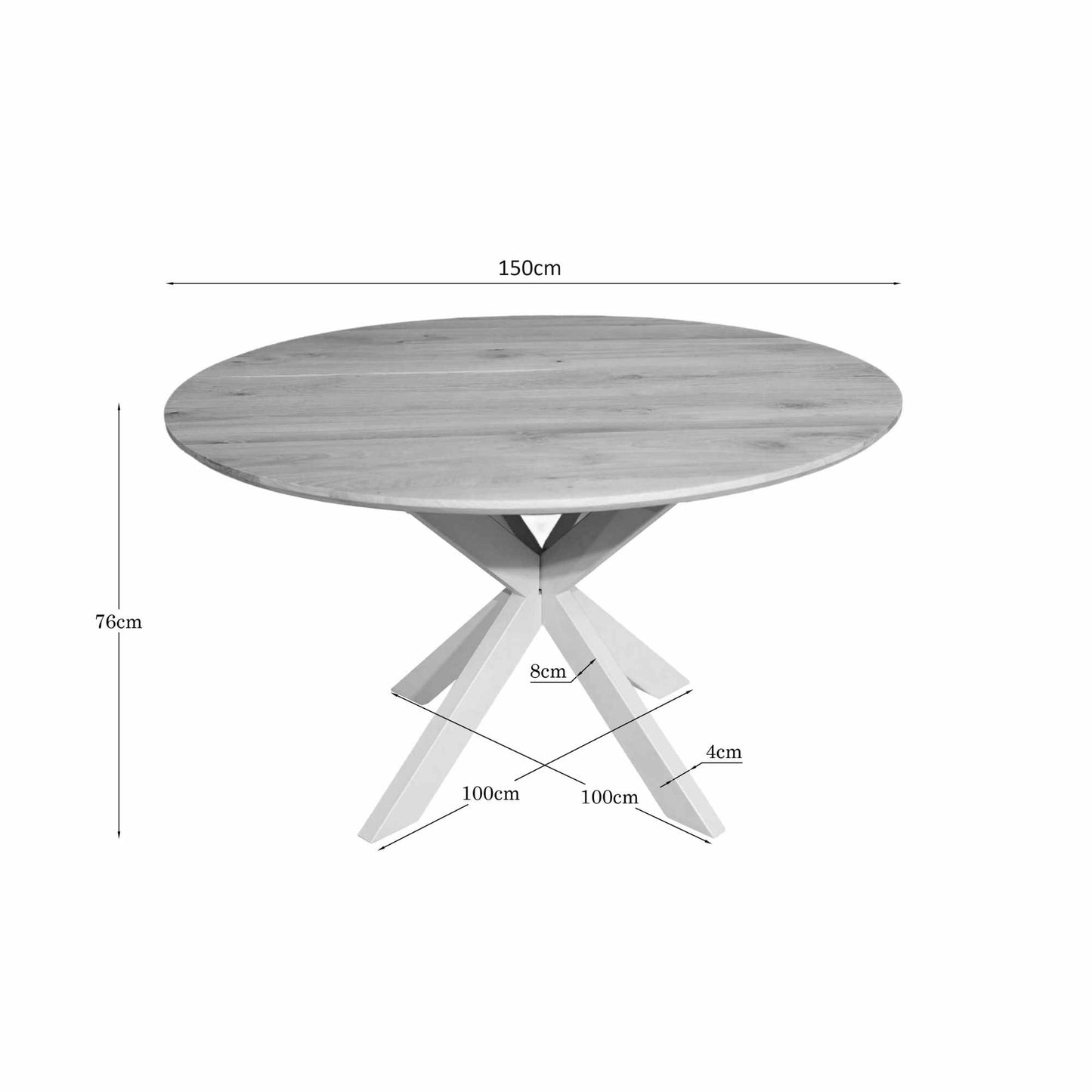 Eiken eettafel Ferris Rond | Sand Onderstel | Naturel
