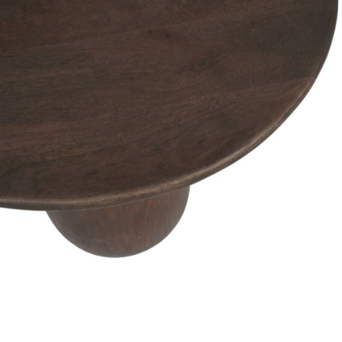 Bijzettafel Donna bruin mangohout magazijn leegverkoop, detail van het materiaal