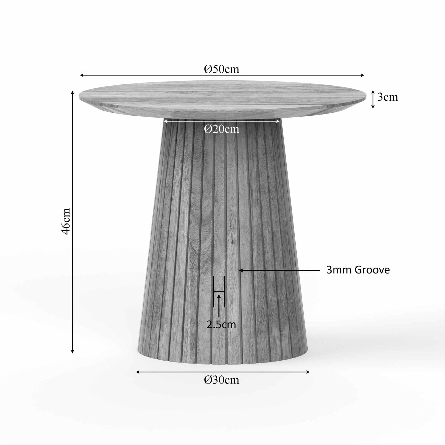 Salontafel Solana | Mangohout | taupe