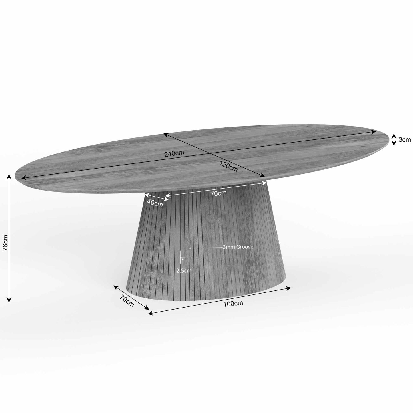 Eettafel Solana | mangohout | Taupe