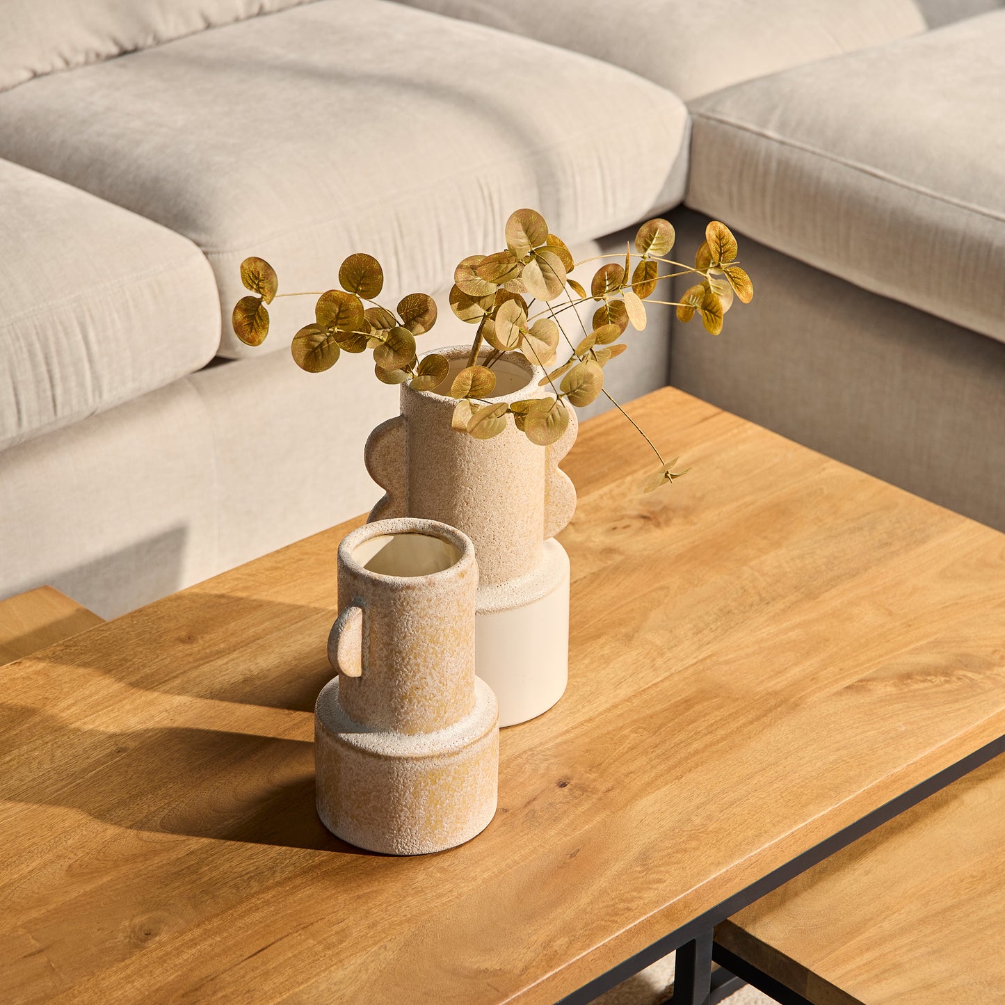 Salontafel Denver | Set van 3 | Rechthoek | Naturel Mangohout