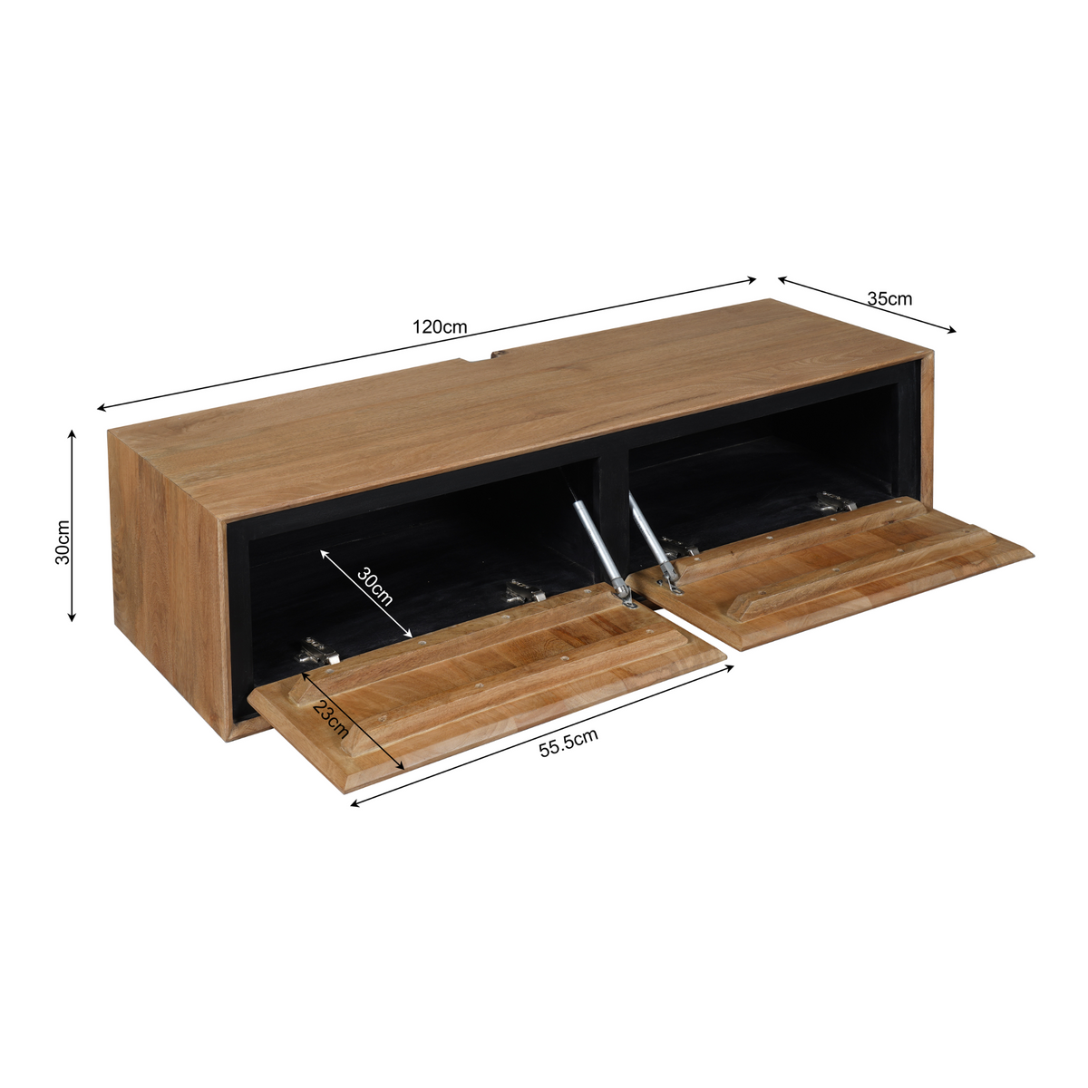 TV-Meubel Richwood | Zwevend | Bruin Mangohout | Magazijn leegverkoop