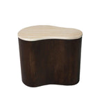 Salontafel Lovi bruin mangohout 50 cm, vooraanzicht op witte achtergrond