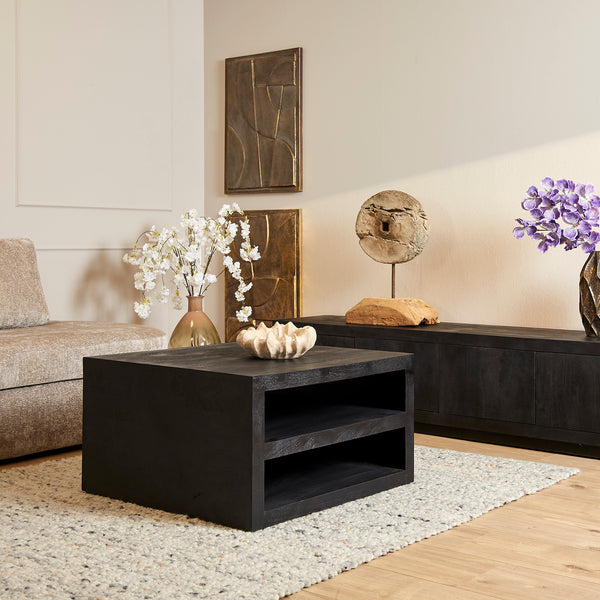 Salontafel Brussel | Black Mangohout | Vierkant