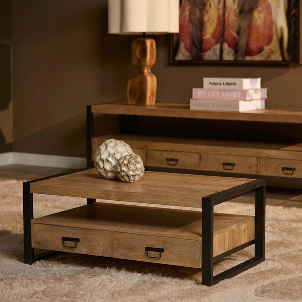 Salontafel Britt | 4 lades | Naturel Mango
