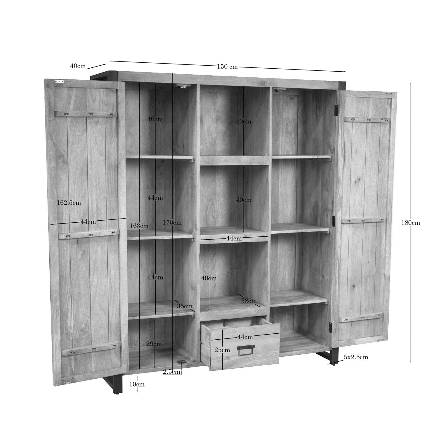 Boekenkast Britt | Naturel Mangohout