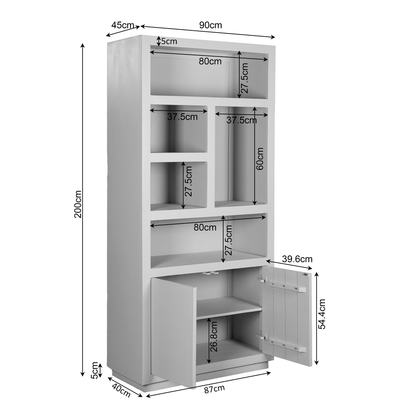 Boekenkast Brussel | 5 Vakken | Bruin