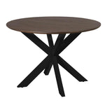 Eettafel Madison Brown | Rond | Zwart Onderstel — Vooraanzicht - witfoto