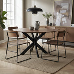 Eettafel Madison Brown | Rond | Zwart Onderstel