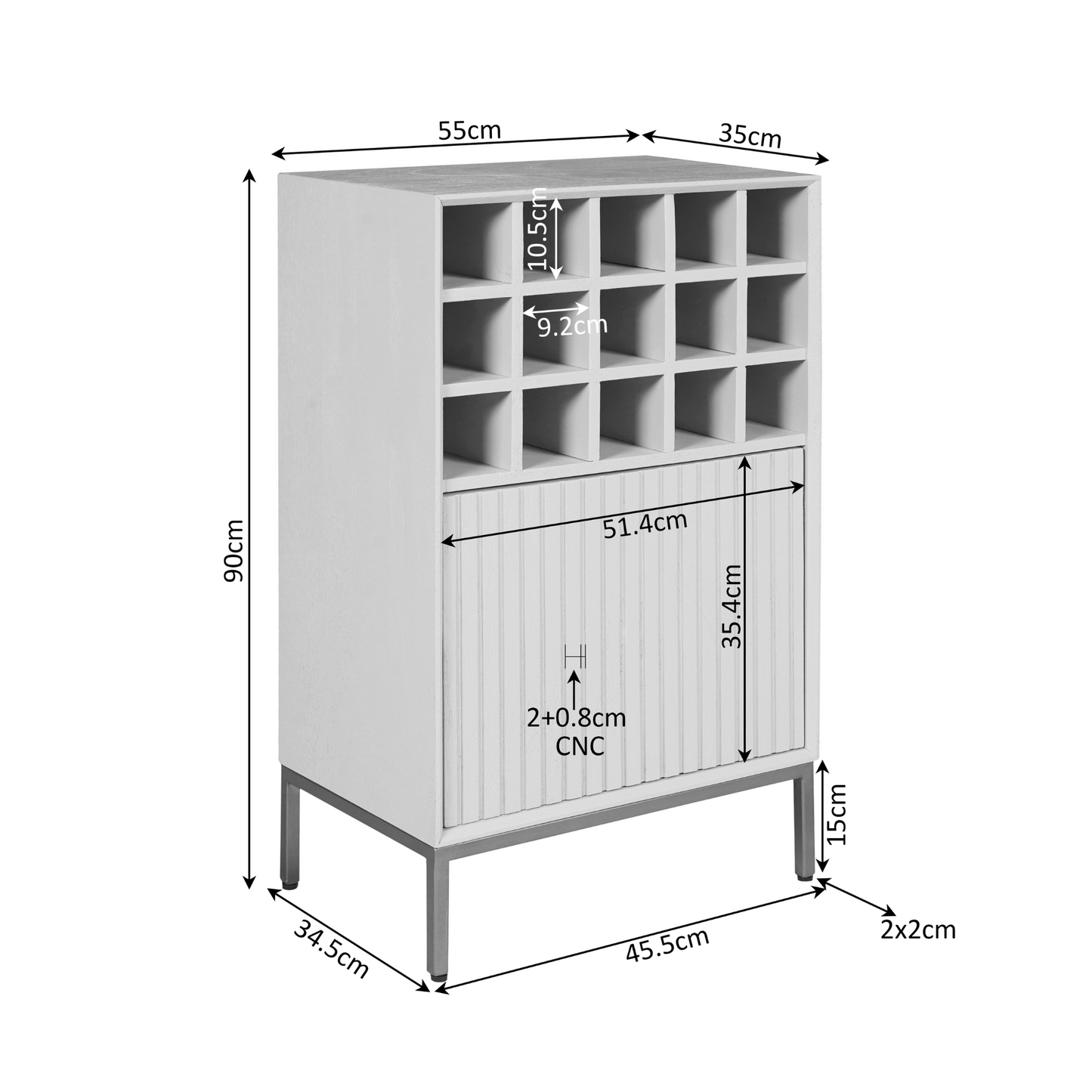 Wijnkast Madison | Naturel Mangohout