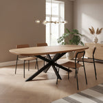 Eettafel Madison Naturel | Deens Ovaal | Onderstel Zwart